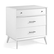 Camaflexi Mid-Century Solid Wood 3-Drawer Bedroom Dresser in White