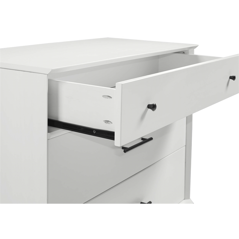 Camaflexi Mid-Century Solid Wood 3-Drawer Bedroom Dresser in White