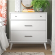 Camaflexi Mid-Century Solid Wood 3-Drawer Bedroom Dresser in White