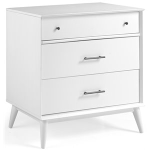 camaflexi mid-century solid wood 3-drawer bedroom dresser
