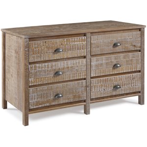 camaflexi baja solid wood 6-drawer bedroom dresser
