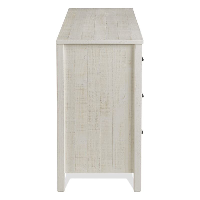 Camaflexi Baja Solid Wood 6-Drawer Bedroom Dresser in Shabby White