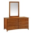 Camaflexi Shaker Style Solid Wood 6-Drawer Bedroom Dresser in Cherry