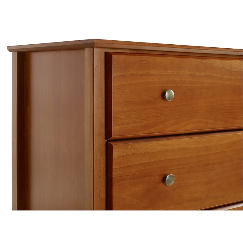 Camaflexi Shaker Style Solid Wood 6-Drawer Bedroom Dresser in Cherry