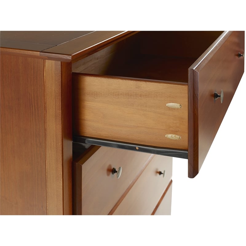 Camaflexi Shaker Style Solid Wood 6-Drawer Bedroom Dresser in Cherry