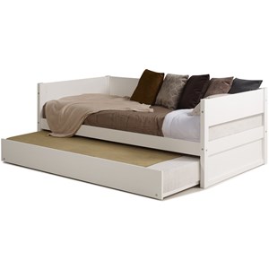 Camaflexi Tribeca Solid Wood Twin Daybed and Trundle Set in White