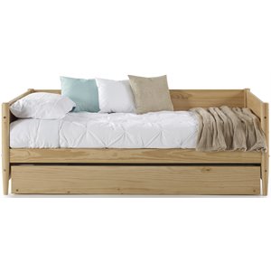 camaflexi mid-century solid wood twin daybed and trundle set