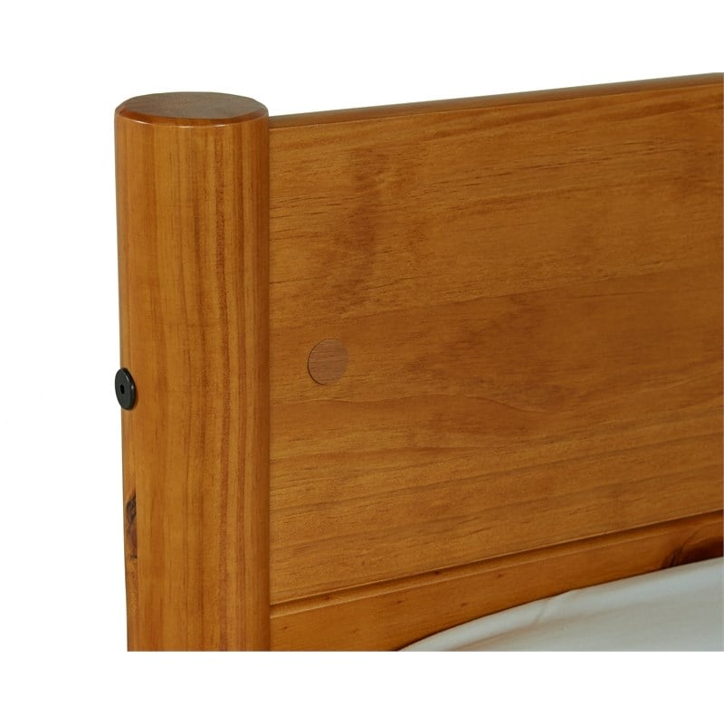 Camaflexi Mid-Century Solid Wood Twin Daybed and Trundle Set in Castanho Brown