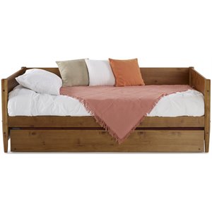 camaflexi mid-century solid wood twin daybed and trundle set