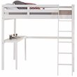 Camaflexi Tribeca Solid Pine Wood High Loft Bed Full with Desk in White