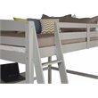 Camaflexi Tribeca Solid Pine Wood High Loft Bed Twin with Desk in Gray