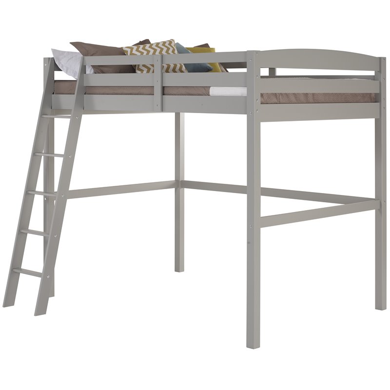 Camaflexi Tribeca Solid Wood High Loft Bed Frame Full in Gray