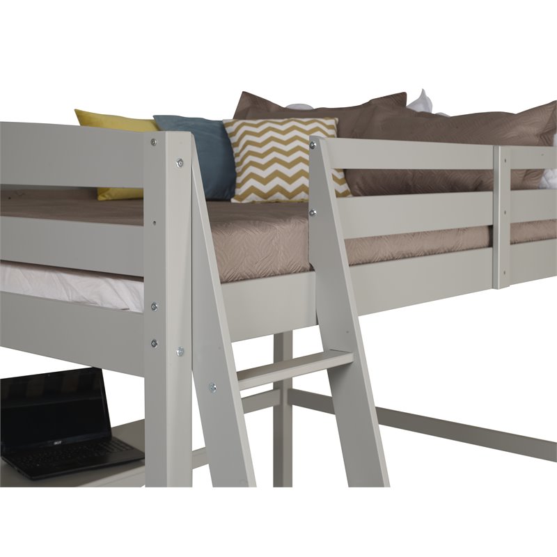 Camaflexi Tribeca Solid Wood High Loft Bed Frame Full in Gray Cymax Business