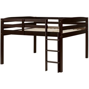 camaflexi tribeca solid wood low loft bed frame in cappuccino