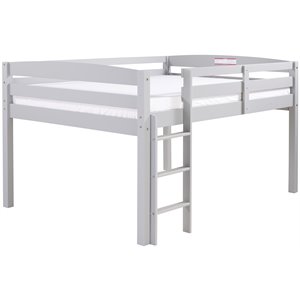 camaflexi tribeca solid wood low loft bed frame in gray