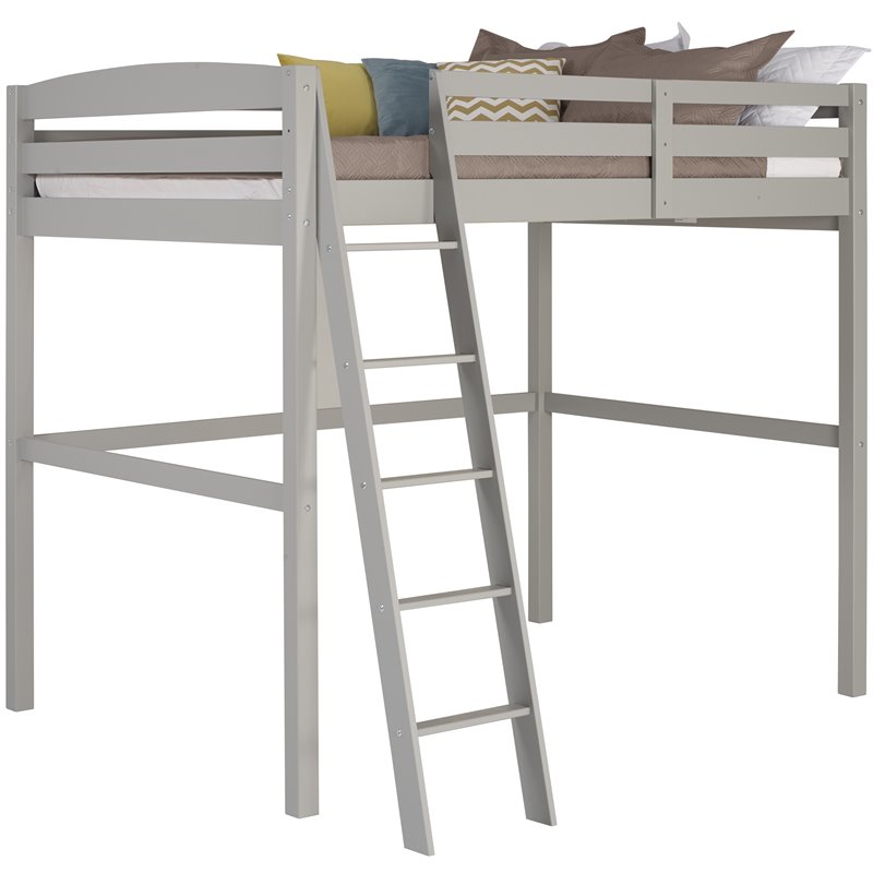 Camaflexi Tribeca Solid Wood High Loft Bed Frame Twin in Gray