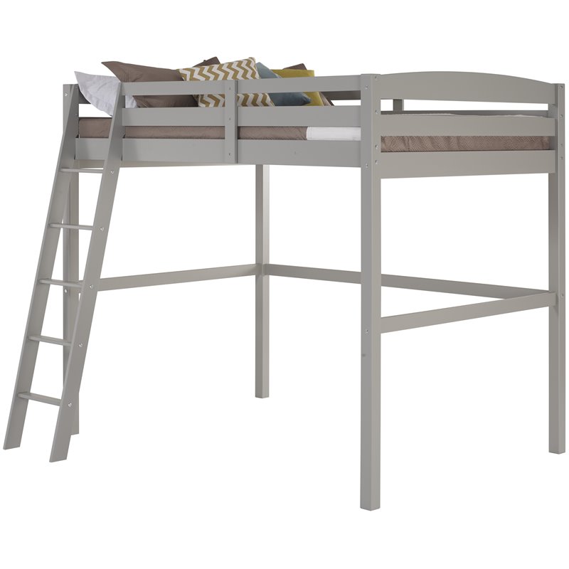 Camaflexi Tribeca Solid Wood High Loft Bed Frame Twin in Gray Cymax