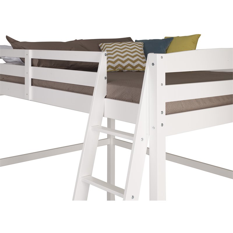 Camaflexi Tribeca Solid Wood High Loft Bed Frame Twin in White