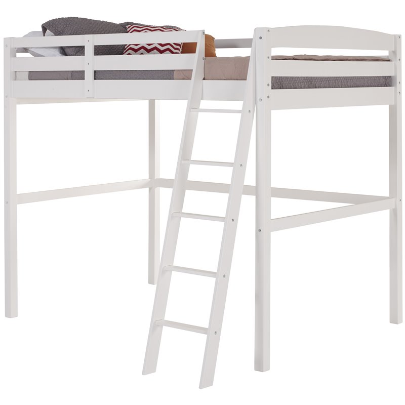 Camaflexi Tribeca Solid Wood High Loft Bed Frame Twin in White