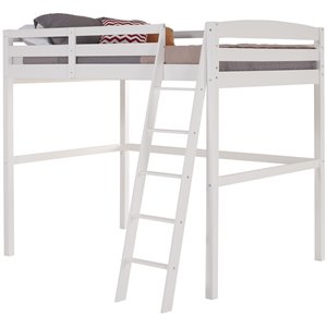 Camaflexi Tribeca Solid Wood High Loft Bed Frame Twin in White