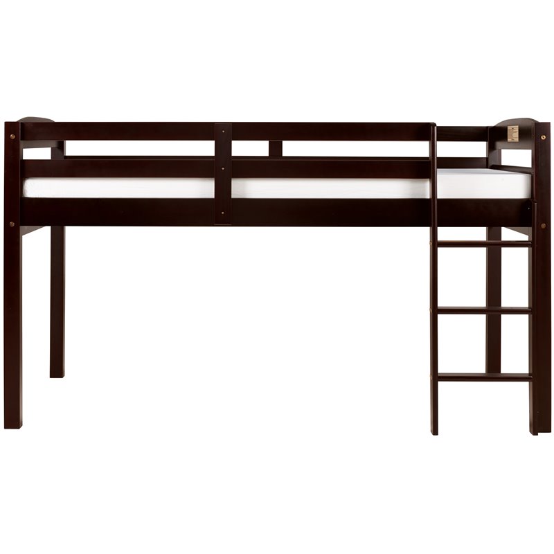 Camaflexi Tribeca Solid Wood Low Loft Bed Frame Twin in Cappuccino