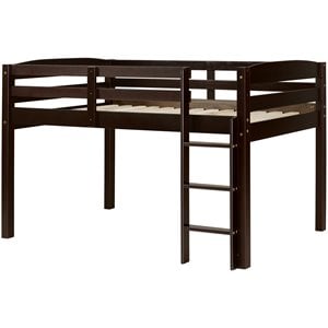 Camaflexi Tribeca Solid Wood Low Loft Bed Frame Twin in Cappuccino