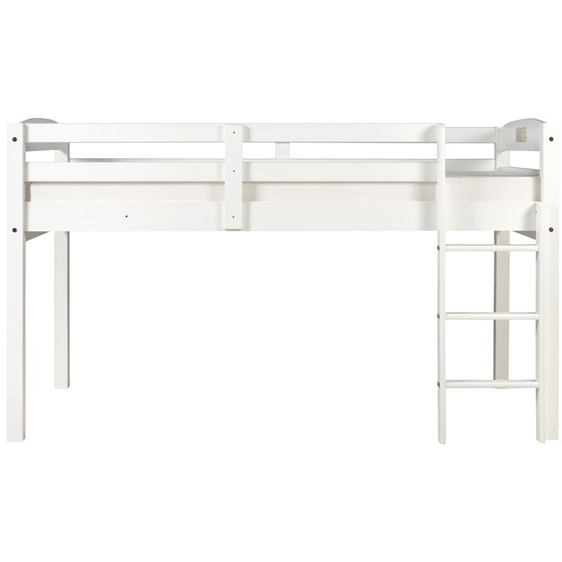 Camaflexi Tribeca Solid Wood Low Loft Bed Frame Twin in White