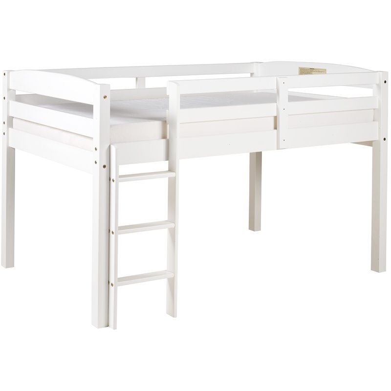 Camaflexi Tribeca Solid Wood Low Loft Bed Frame Twin in White