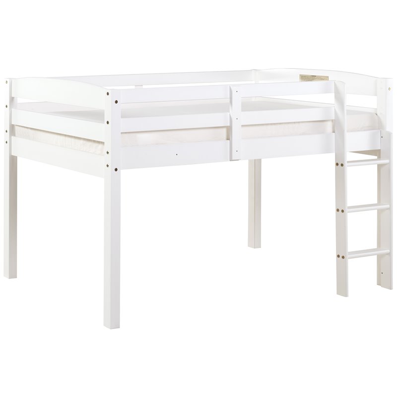 Camaflexi Tribeca Solid Wood Low Loft Bed Frame Twin in White