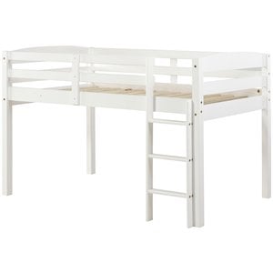 Camaflexi Tribeca Solid Wood Low Loft Bed Frame Twin in White