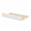 Camaflexi Twin Size Platform Bed with Twin Trundle - Mission Headboard - White
