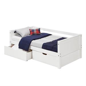 Camaflexi Daybed / Panel Headboard / Solid Wood / Drawers / White Finish - Twin
