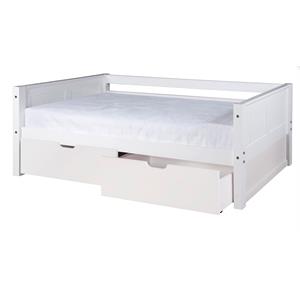 camaflexi daybed / panel headboard / solid wood / drawers / white finish - twin