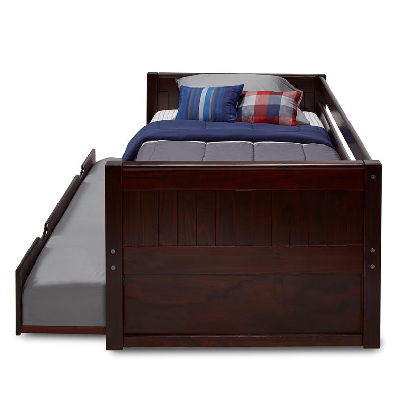 Camaflexi Daybed Panel Headboard / Solid Wood / Twin Trundle / Cappuccino - Twin