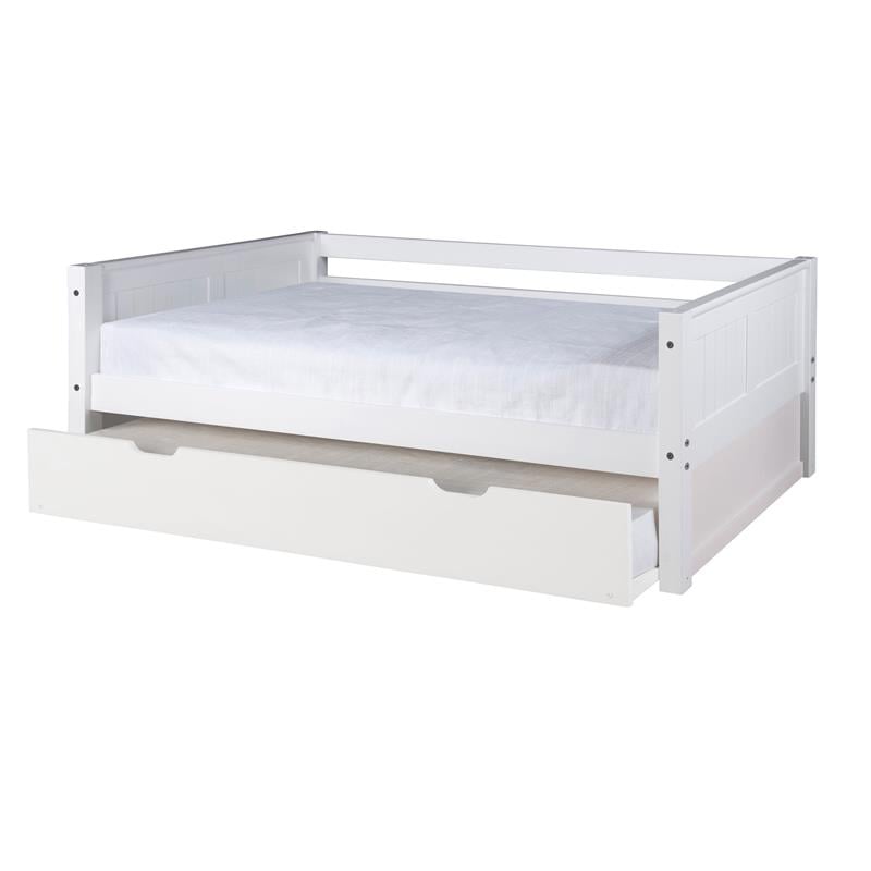 Camaflexi Daybed / Panel Headboard / Solid Wood - Twin Trundle / White - Twin