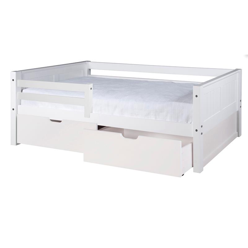 Camaflexi Daybed / Panel Headboard / Solid Wood / Drawers / White - Twin