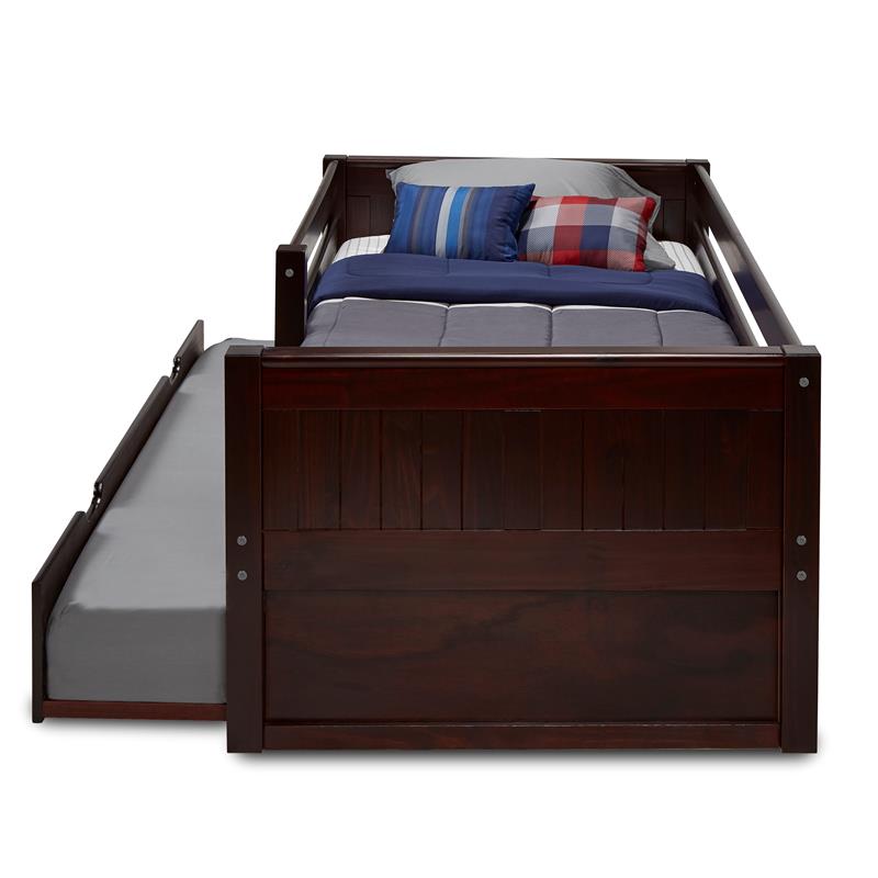 Camaflexi Daybed Panel Headboard / Solid Wood - Twin Trundle / Cappuccino - Twin