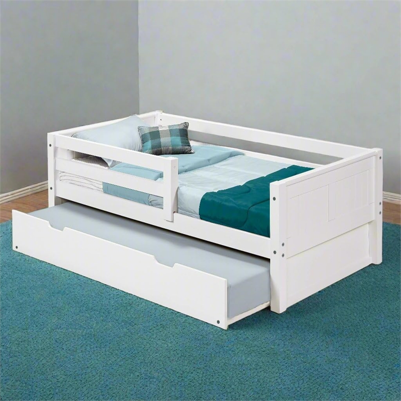 Camaflexi Daybed / Panel Headboard / Solid Wood - Twin Trundle / White - Twin