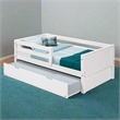 Camaflexi Daybed / Panel Headboard / Solid Wood - Twin Trundle / White - Twin