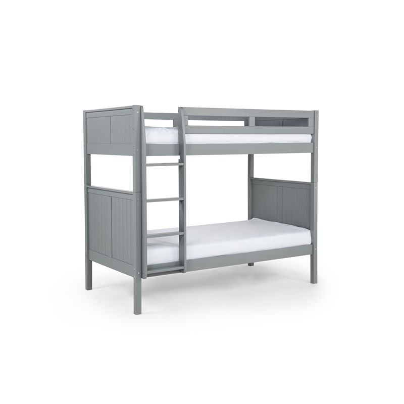 Camaflexi Twin over Twin Bunk Bed - Panel Headboard - Gray Finish