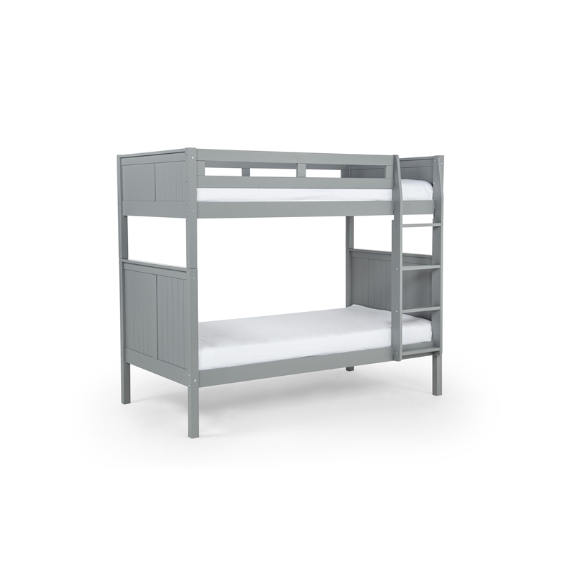 Camaflexi Twin over Twin Bunk Bed - Panel Headboard - Gray Finish