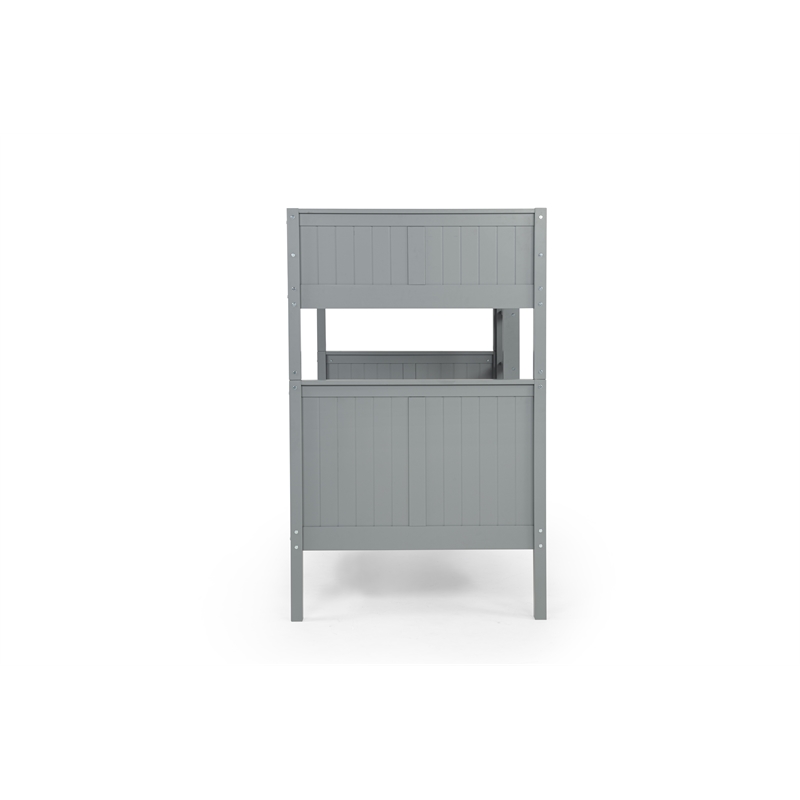 Camaflexi Twin over Twin Bunk Bed - Panel Headboard - Gray Finish