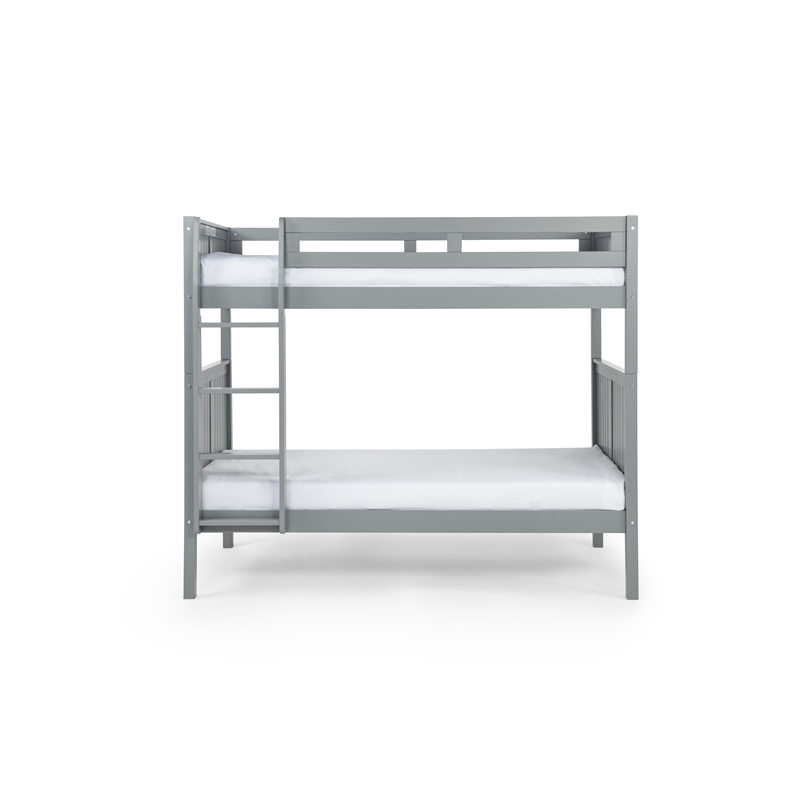 Camaflexi Twin over Twin Bunk Bed - Panel Headboard - Gray Finish