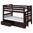 Santa Fe Mission Low Bunk Bed Twin over Twin with End Ladder in White