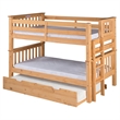 Santa Fe Mission Low Bunk Bed Twin over Twin with End Ladder in White