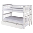 Santa Fe Mission Low Bunk Bed Twin over Twin with End Ladder in White