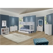 Santa Fe Mission Low Bunk Bed Twin over Twin with End Ladder in White