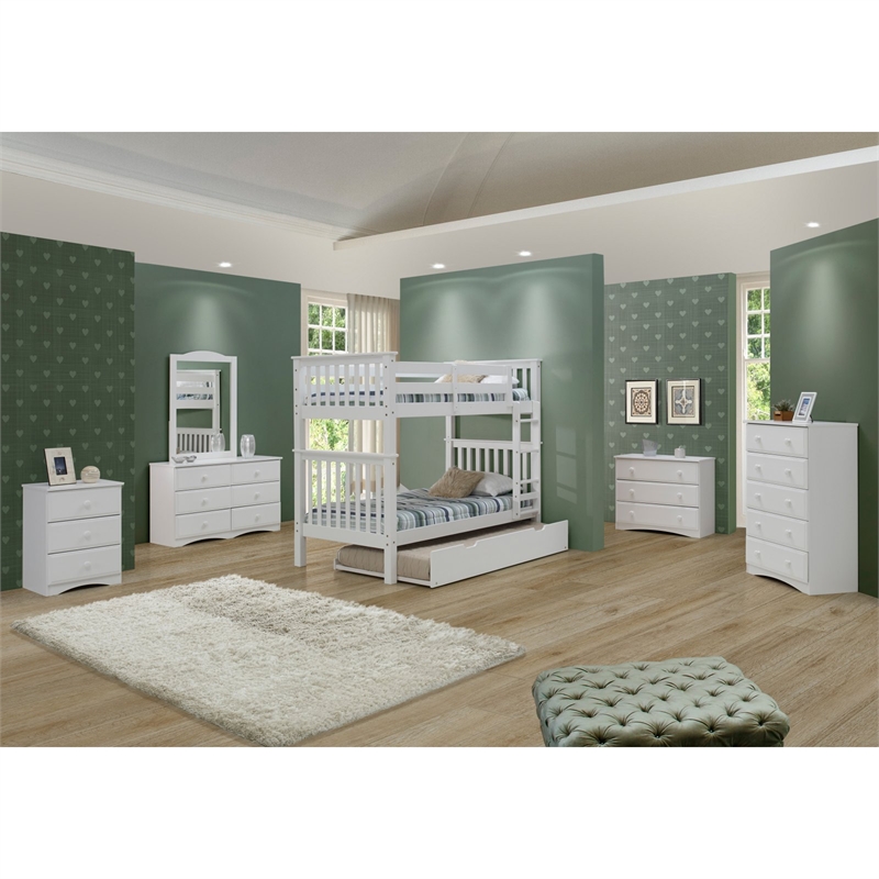 Santa Fe Mission Tall Bunk Bed Twin over Twin with Twin Trundle in Cappuccino