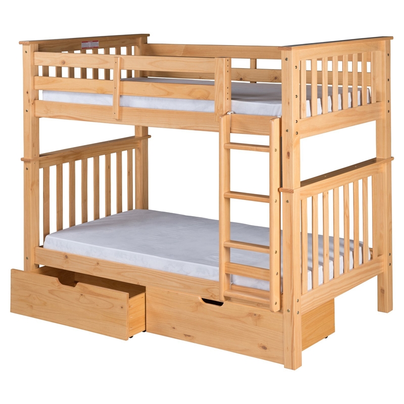Santa Fe Mission Tall Bunk Bed Twin over Twin with Twin Trundle in Cappuccino
