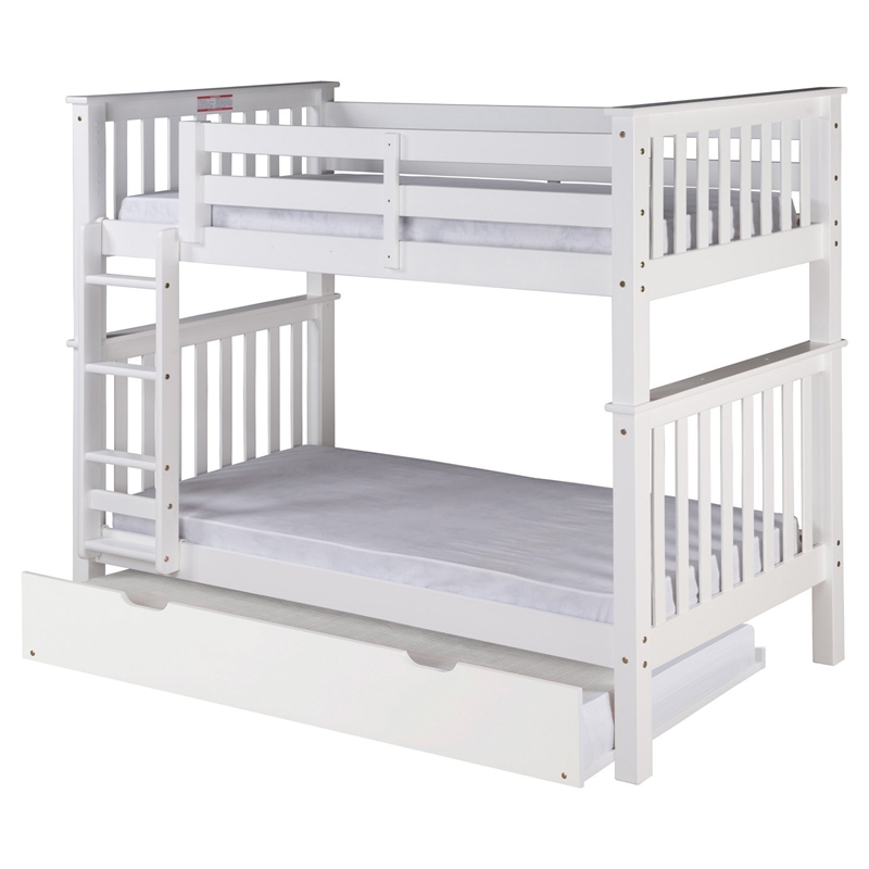 Santa Fe Mission Tall Bunk Bed Twin over Twin with Twin Trundle in Cappuccino
